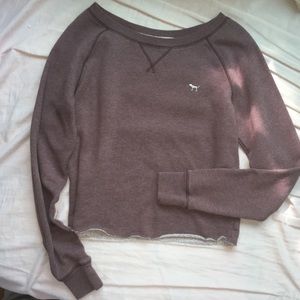 Cropped PINK crew neck sweater (S)
